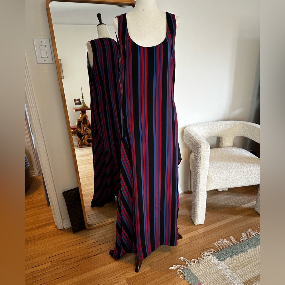 Diane Von Furstenberg Red and Blue Sheath Maxi Dress